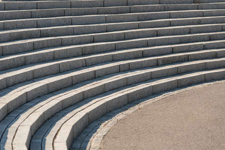 Curved steps made in stone.の写真素材