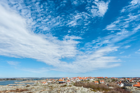 Fotö, Sweden - April 29 2012: Panoramic view over Föto island.のeditorial素材