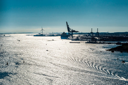 Gothenburg, Sweden  june 7 2014: View over Skandiahamnen, port of Gothenburg on a sunny afternoon.のeditorial素材
