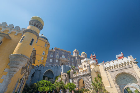 Sintra, Portugal - July 23 2016:  Parque e Palácio Nacional da Penaのeditorial素材