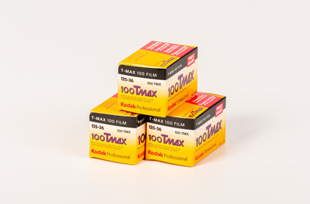 Gothenburg, Sweden - june 4 2019: Kodak Tmax 100 black and white negative 135 film.のeditorial素材