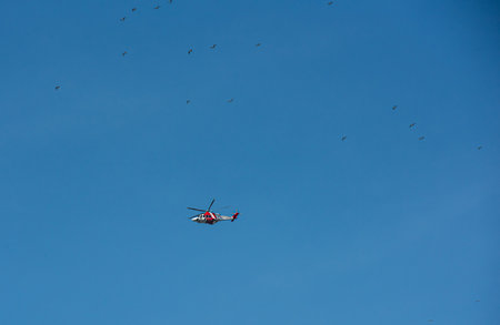 Gothenburg, Sweden - June 24 2019: Leonardo AW139 Search and rescue helicopter of the Swedish Marine Administration.のeditorial素材