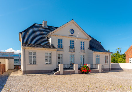 Frederikshavn, Denmark - July 9 2019: Frimurerlogen, Masonic Temple, in Frederikshavn.のeditorial素材
