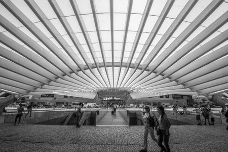 Lisboa, Portugal - July 25 2016:  Entrance of the Oriente stationのeditorial素材