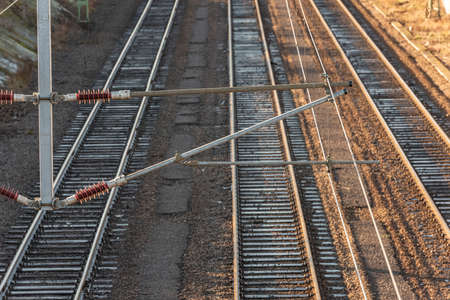Overhead lines and railway tracks..