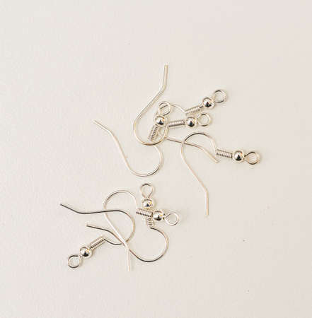 Assortment of jewelry metal ear wires..の写真素材