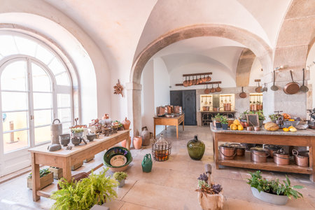 Sintra, Portugal,  - July 23 2016: The kitchen at National Palace of Pena.のeditorial素材