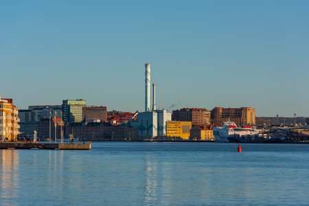 Gothenburg, Sweden - January 19 2020: Rosenlund power plant in the city centre.のeditorial素材
