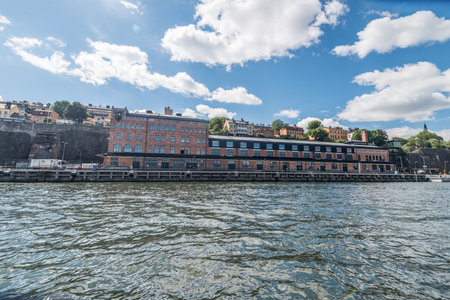 Stockholm, Sweden - July 05 2018: Seaside view of Fotografiska.のeditorial素材