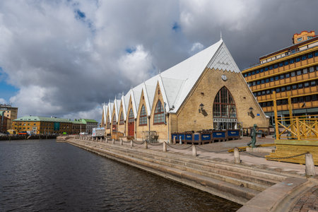 Gothenburg, Sweden - april 04 2020: Fish market FeskekÃ¶rka at Rosenlund.のeditorial素材
