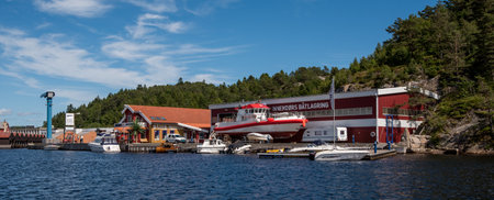 Mandal, Norway - June 27 2017: Nautic Marine at Kirkeodden