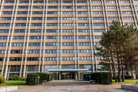 GÃ¶teborg, Sweden - October 09 2020: entrance of a tall office buildingのeditorial素材