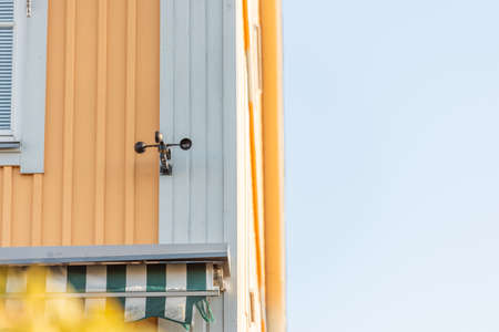 An anemometer on a wall