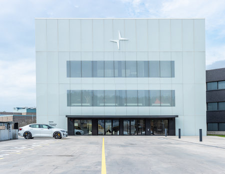 Gothenburg, Sweden - May 09 2021: Exterior view of Polestar Headquarters in Torslanda
