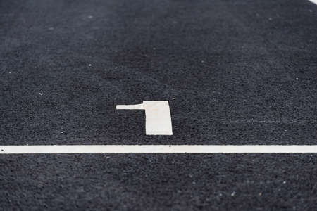 The number one painted on asphalt.の写真素材