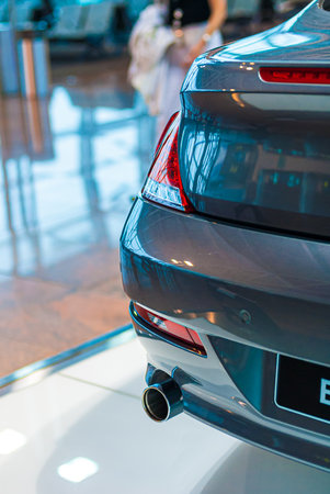 Oslo, Norway - July 09 2008: Rear light of a grey BMW 635.のeditorial素材
