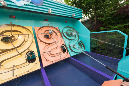 Water pistol game at an amusement park