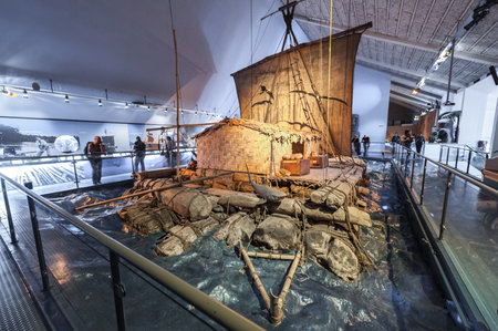 Oslo, Norway - August 10 2012: The raft Kon Tiki on display at the Kon Tiki-museumのeditorial素材