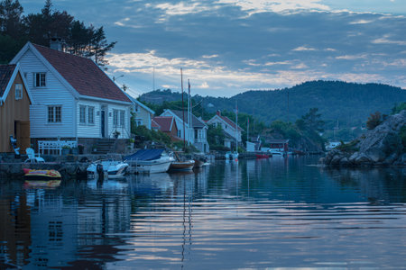 Lindesnes, Norway - July 11 2014: Late summer evening at SvinÃ¸rのeditorial素材