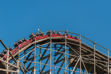Gothenburg, Sweden - May 29 2014: Roller coaster Balder in Liseberg amusement parkのeditorial素材