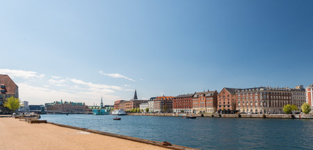 Copenhagen, Denmark - May 12 2017: Seaside facades at Gammelholm.