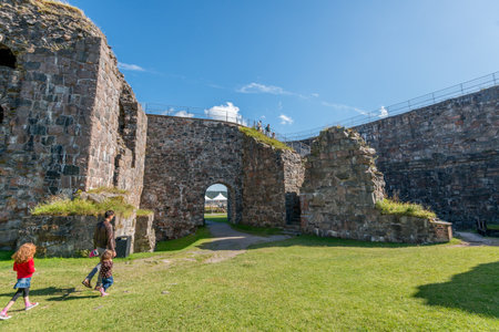 KungÃ¤lv, Sweden - August 08 2015: Bohus Fortress on the old border between Norway and Sweden..のeditorial素材