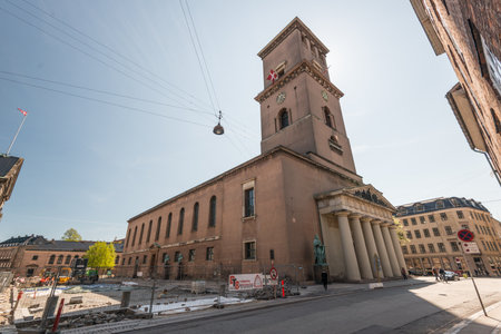 Copenhagen, Denmark - May 12 2017: Vor Frue Kirke at NÃ¸rregade.のeditorial素材
