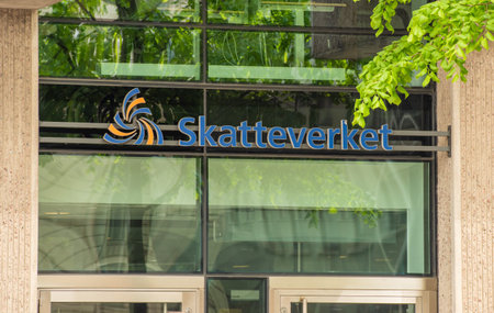 Gothenburg , Sweden - May 18 2019: Skatteverket sign outside one of their offices.