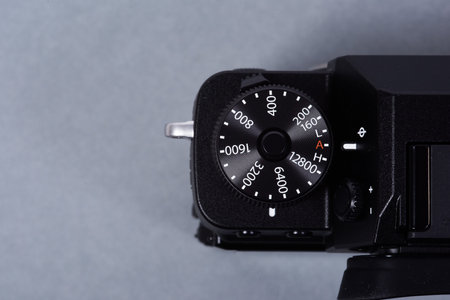 Gothenburg, Sweden - June 2019: Top view of Fujifilm X-T3 mirrorless digital camera.のeditorial素材