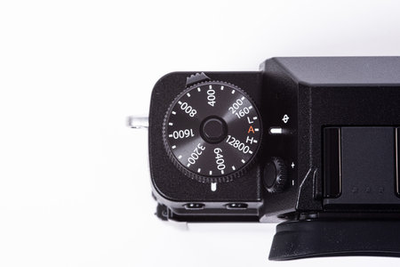 Gothenburg, Sweden - June 2019: Detail of Fujifilm X-T3 mirrorless digital camera.のeditorial素材