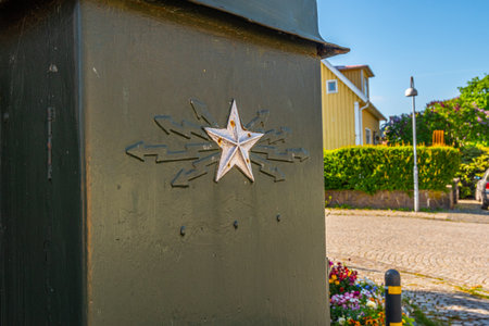 Falkenberg, Sweden - May 29 2021: Telegrafverket on an old telecommunications couplings boxのeditorial素材