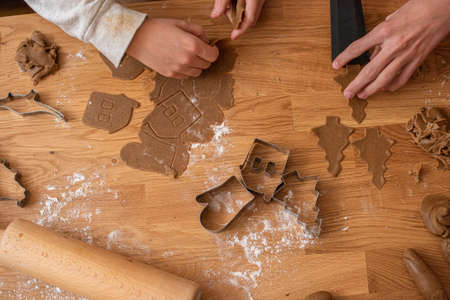 Gingerbread cookies in the making.
