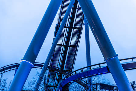 Details of roller coaster tracks.
