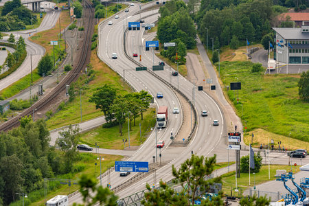 Gothenburg, Sweden - June 27 2021: Eriksbergsmotet seen from Ramberget.のeditorial素材