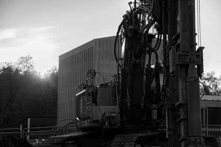 Drilling rig mounted on an excavator.