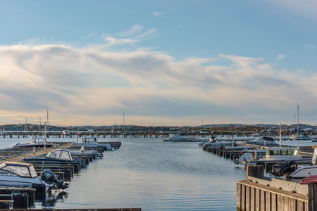 Gothenburg, Sweden - november 21 2021: Boat harbour at FiskebÃ¤ck at winterのeditorial素材