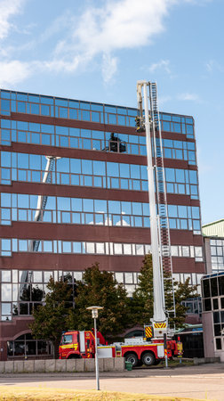 Gothenburg, Sweden - september 05 2020: A Firet platform truck during a training session.