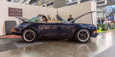 Gothenburg, Sweden - december 05 2021: 1973 Porsche 911 Targa converted to electric drive