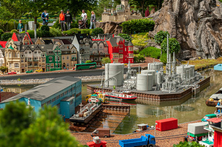 Billund, Denmark - June 26 2011: Lego model of a port scene at Legoland Billundのeditorial素材