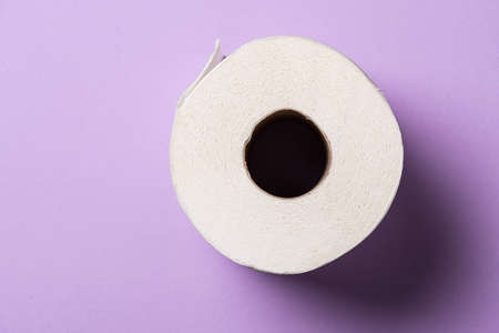 Detail of a roll of toilet paperの写真素材
