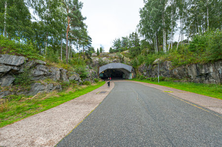 Endtrance to the underground hangar at Aeroseum.のeditorial素材
