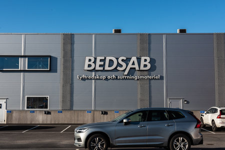 Gothenburg, Sweden - April 21 2022: Exterior of Bedsab warehouse