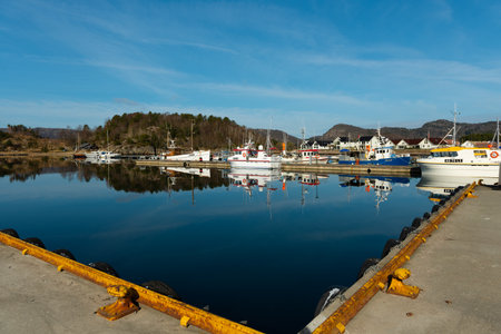 Lindesnes, Norway - April 17 2022: Fishing boats docked at BÃ¥lyのeditorial素材