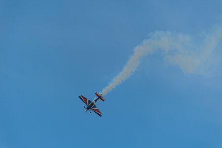 Gothenborg, Sweden - August 29 2009: Yak-55 performing aerobatics display at Gothenburg Aero Show.