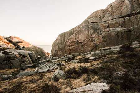 Rock formation near a small bay..の写真素材