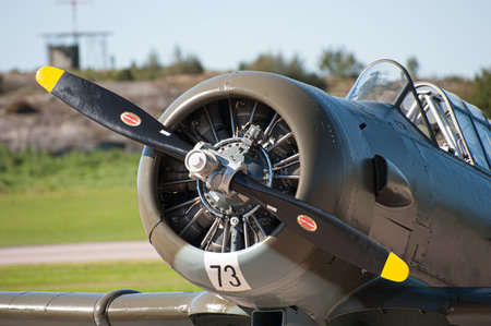 Gothenburg, Sweden - August 30 2008: SK16 Harvard at GÃ¶teborg Aero Show.のeditorial素材
