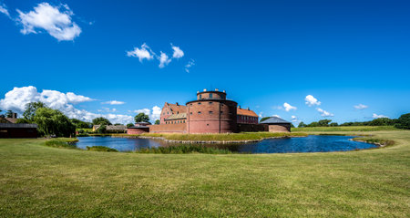 Landskrona, Sweden - July 10 2022: Exterior if Landskrona castle with moatのeditorial素材