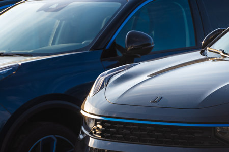 Gothenburg, Sweden - July 30 2022: Lynk and Co 01 PHEV cars ready for delivery