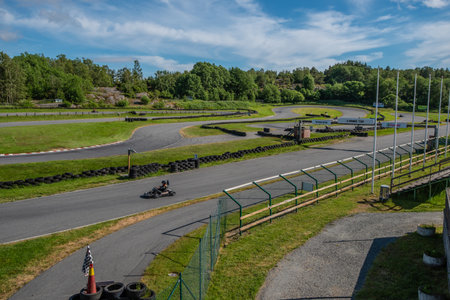 Gothenburg, Sweden - June 23 2021: The track at Gothenburg Gokartcenter.のeditorial素材