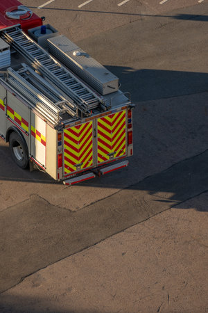 Gothenburg, Sweden - August 25 2022: Fire truck viewed from above